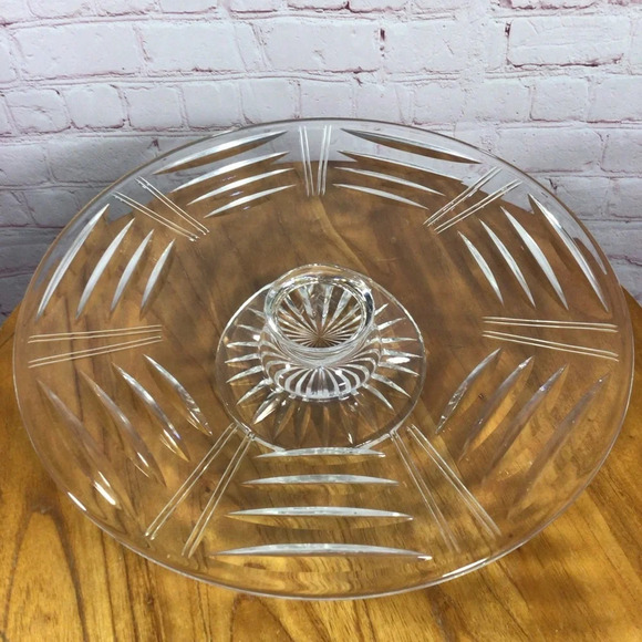 Stuart Crystal England Round Clear Glass Cake Pedestal Dish - Picture 3 of 6